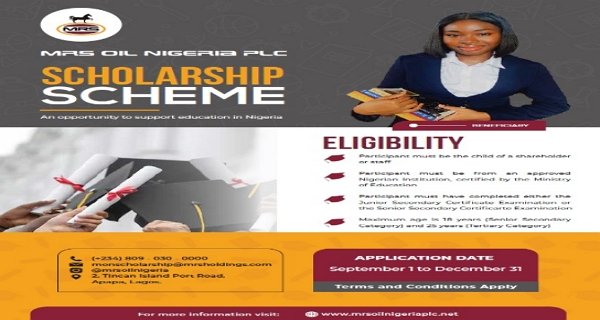 MRS Oil Nigeria Plc Scholarship Scheme for Nigerian Students 2024