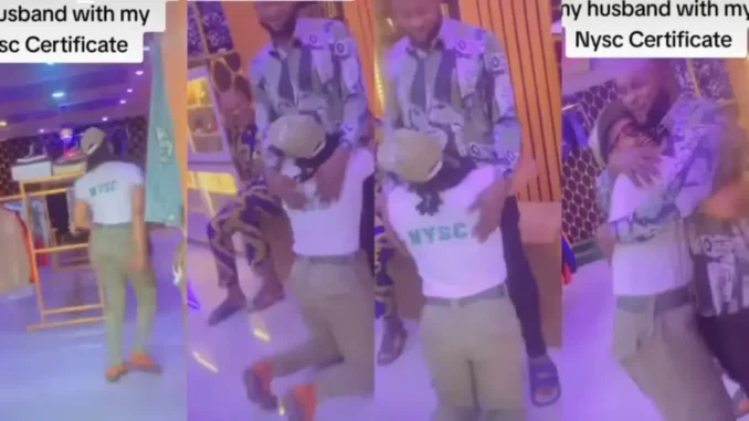 Lady Pays Surprise Visit To Her Husband's Shop After Completing Her NYSC